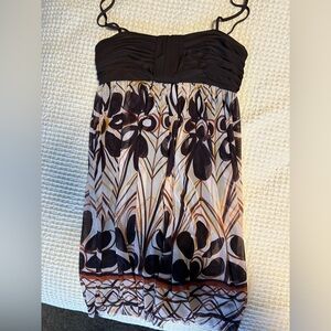 Maggy London Strapless Black and Brown Dress